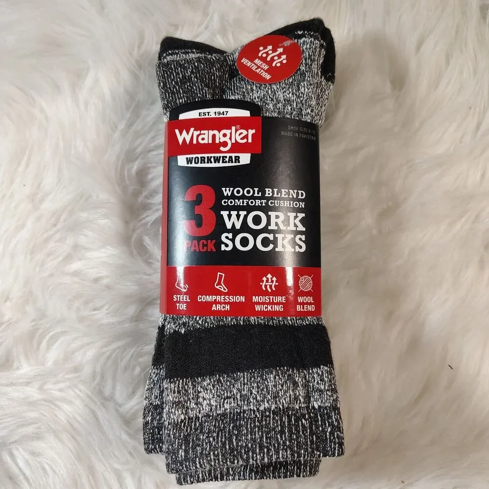Wrangler Workwear Wool Blend 3pk Size 6-12